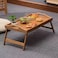 LIYING Bamboo Bed Tray Table,Foldable Lap Table Bed Tray, 50 * 30 * 20cm,Large Size Laptop Tray Desk,for Kitchen, Bedroom, Bed, Sofa, Hospital