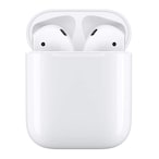 Buy Apple AirPods 2nd generation earbuds with charging case, bluetooth, built-in microphone, White in Saudi Arabia