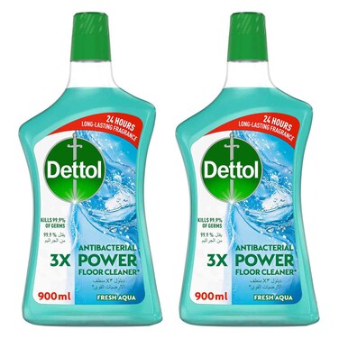 Dettol Antibacterial Power Multi Purpose Fresh Aqua Floor Cleaner 900ML X Pack Of 1 + 1 Free