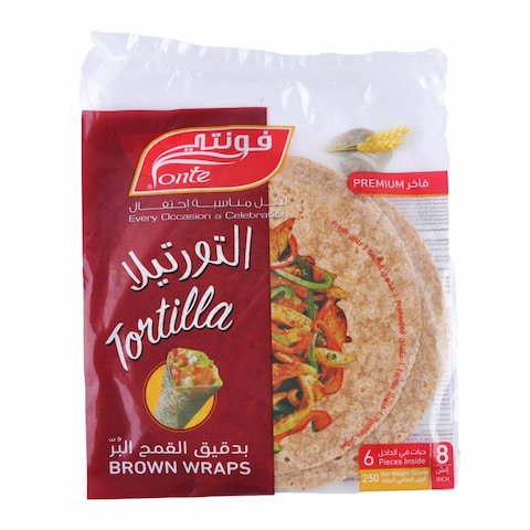 Fonte Tortilla Brown Wraps Bread 6 Pieces 250g