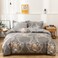 RISHAHOME 6 Piece Duvet Cover Set (1 Duvet Cover+1 Flat Sheet+ 4 Pillow Cases) Microfibre Sadik Double