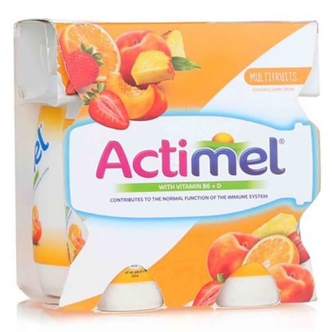 Actimel Fresh Juice Multifruits Flavor 93 Ml 4 Pieces