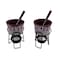 Chocolate Fondue Set Stone Ware 2 Pieces