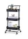 Generic 3Tier Rolling Metal Utility Cart On Wheel Moveable Storage Organizer Black