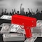 Red Money Gun, Paper Playing Spray Fake Money Gun Make it Money rain Toy Gun, with Pack of 100 pcs of Play Money Cash Gun for Party