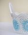 Multipurpose Storage Cotton Basket White and Blue 23cmx15cm