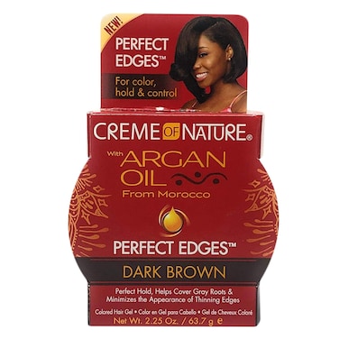 Creme of Nature Argan Oil Perfect Edges Dark Brown Coloured Hair Gel 63.7g