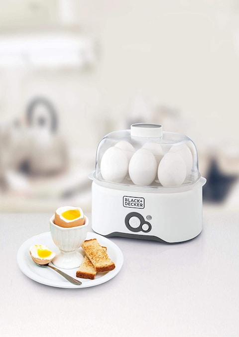 Black &amp; Decker 6 Piece Egg Cooker, White - Eg200-B5
