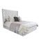 In House Burgas Velvet Bed Frame - King - 200x200 cm - White