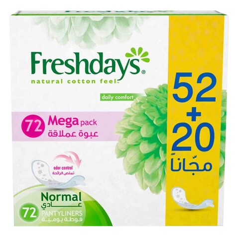 FRESHDAYS  DAILY COMFORT ODOR CONTROL NORMAL PANTYLINERS X72