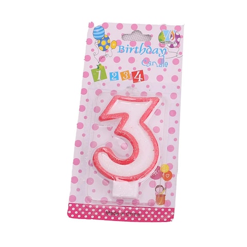 Tiba Birthday Numeral Candles - Number 3