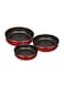 Almufarrej 3 Pieces Round Tray Set Red 32 x 5.5cm