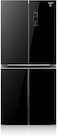 Sharp 401L Net Capacity French 4 Door Bottom Mount Inverter Refrigerator With Patented Plasmacluster Technology, AGCU Nano Deodorizer Enabled, Black Glass, SJ-FH560-BK3
