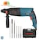 HDMAX 800W Rotary Hammer Drill with 5 Pcs drill and chisels (with 3 pin power cable), 800W / 28-30-13 mm / 5600r-min / 220-204V / 50-60Hz - Model: 260