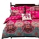 Vaulia Bohemia Exotic Patterns Design, Lightweight Microfiber Queen (Double) Size Duvet Cover Set, Bright Pink