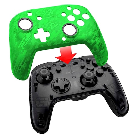 PDP Faceoff Deluxe+ Audio Wired Controller For Nintendo Switch Camo Green