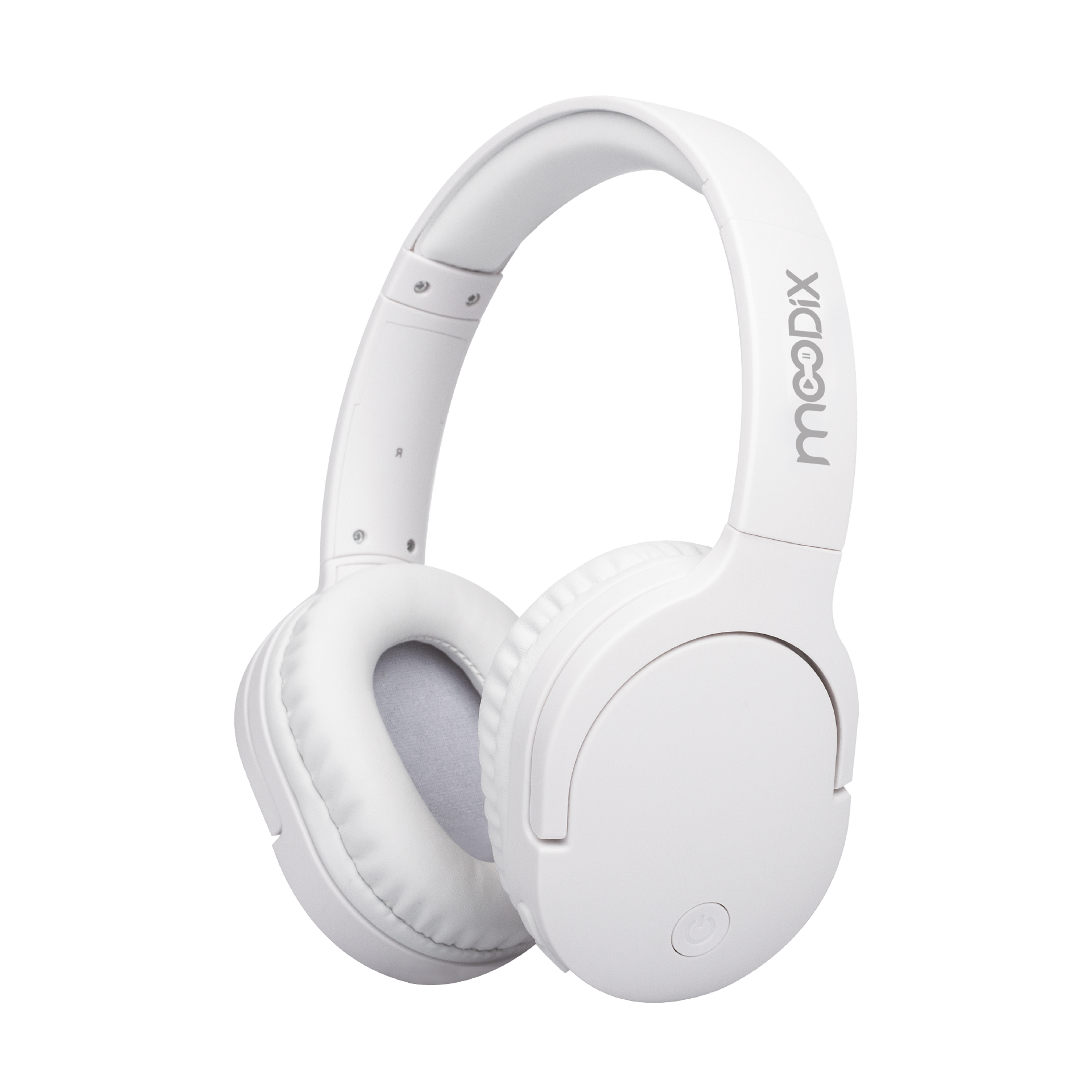 Moodix Bluetooth On-Ear Headphones, iPhone and Android Compatible Wireless Headphones, Lightweight Over-Ear Loud Headphones with Deep Bass, White