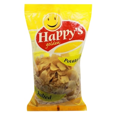 Happys Golden Salted Potato Crisps 125G