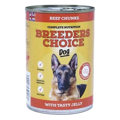 Breeders Choice Beef Chunks With Jelly Dog Food 400g