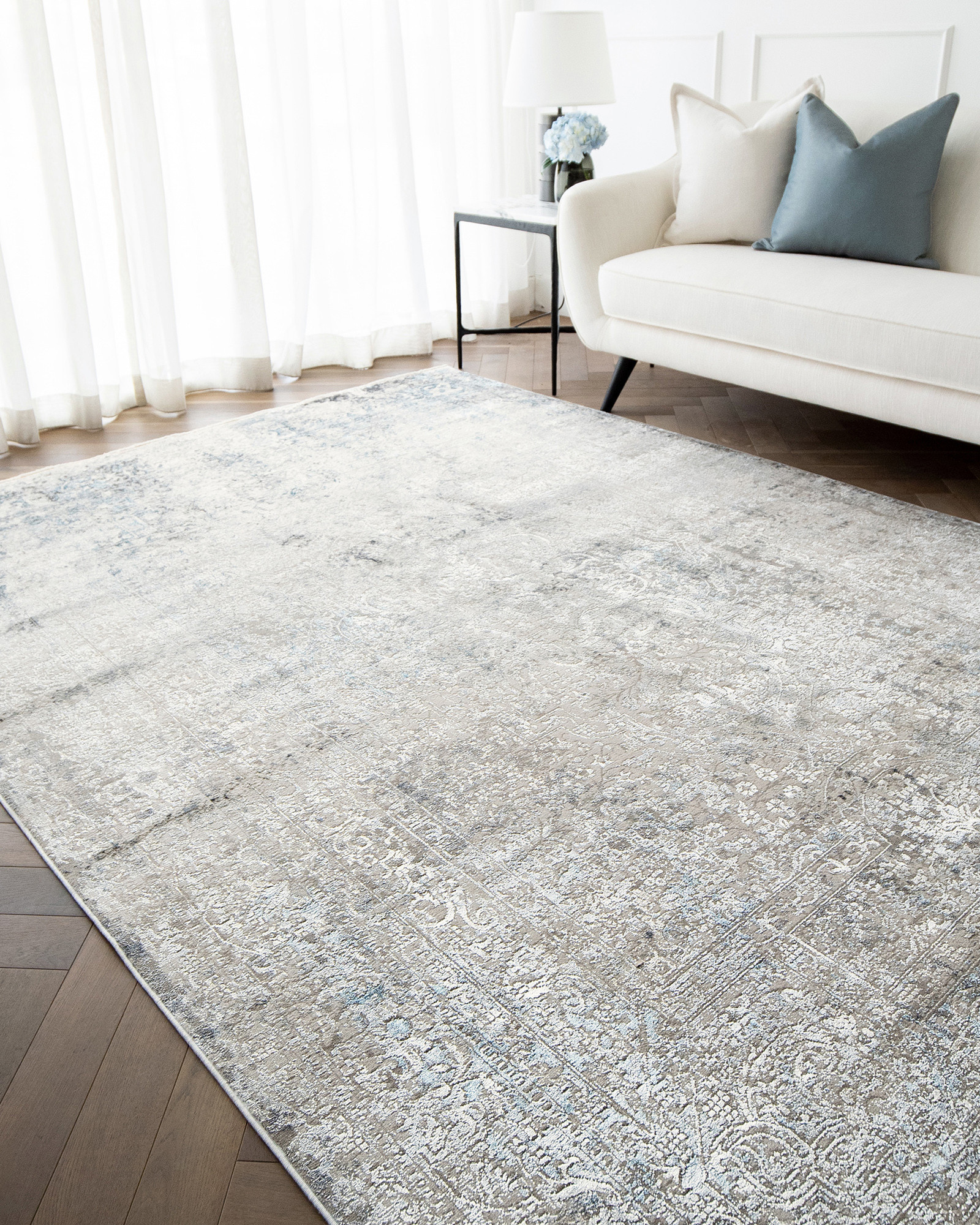 Jacob Azure 500 x 300 cm Carpet Knot Home Designer Rug for Bedroom Living Dining Room Office Soft Non-slip Area Textile Decor