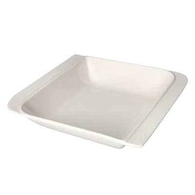 Danny Home BW009-2 Fine Porcelain Square Deep Plate 8 Inch White