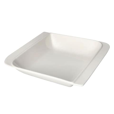 Danny Home BW009-2 Fine Porcelain Square Deep Plate 8 Inch White
