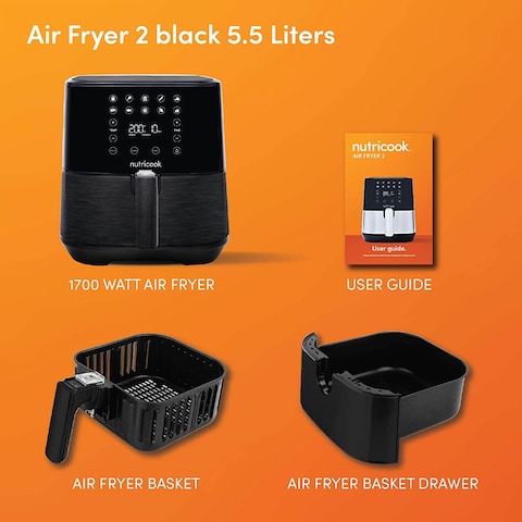 Nutricook Ncaf205K Rapid Air Fryer Black 5.5L