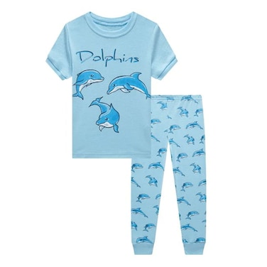 Boys Short Sleeve Long Pajama Set_Grey_3-4Y+
