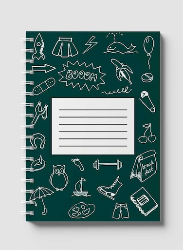 Lowha Spiral Notebook With 60 Sheets And Hard Paper Covers With Back To School Design, For Jotting Notes And Reminders, For Work, University, School