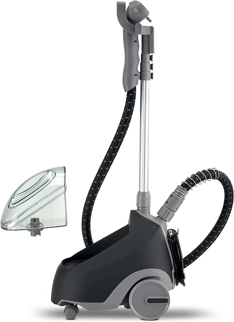 Kenwood Garment Steamer 1500W With 2L Water Tank Capacity, Rotary Wheels, Folding Rack, Trouser Press, Glove GSP65.500BK, Black