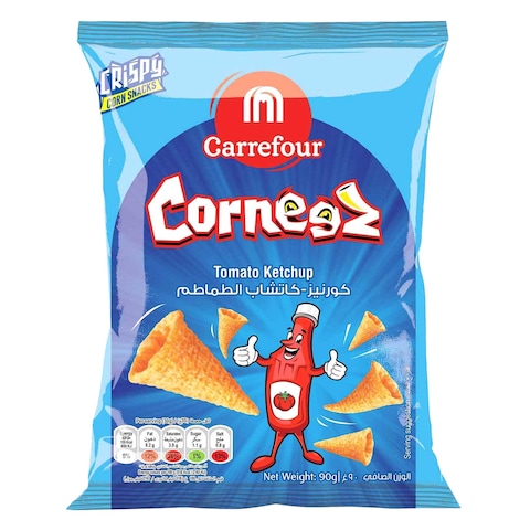 Carrefour Corneez Tomato Ketchup Crispy Corn Snacks 90G