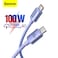 Baseus 100W 4ft USB C To USB C Cable Fast Charge Nylon Braided Type-C Cable for iPhone 15 Pro/iPhone 15 Pro Max/iPhone 15 Plus/iPad Air/iPad Pro/MacBook Pro Galaxy S23/Huawei/Xiaomi And More Purple
