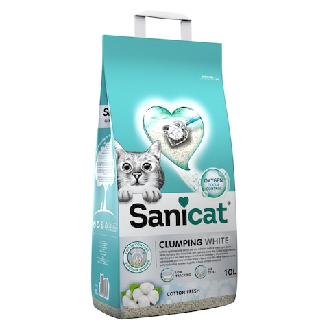 Sanicat Clumping White Cotton Fresh Cat Litter 10L