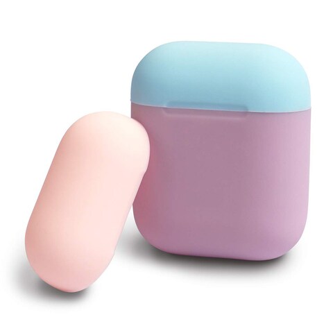 Ozone - Duo Series AirPod Case with Portable Keychain Silicone Cover for AirPod 1/Airpod 2 - Purple