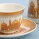 Ramadan design Porcelain Arabic 6 Tea cups  And 6 Cawa cups  Set of 18pcs，Dishwasher safe and good for wedding ，birthday parties  etc.-white and gold color