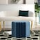 Wooden Twist Lucid Hexagonal Shape Solid Wood Pouf Ottoman Stool