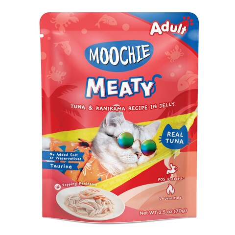 Moochie Cat Food  Tuna &amp; Kanikama Recipe in Jelly Pouch 12 x 70g