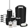 Bathroom Accessories Set of 8 Pieces Bathroom Accessory Set Soap Dispenser Toothbrush Holder Tooth Mug Soap Dish Toilet Brush Rubbish for Bathroom Home Decor (Black)