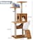 Doreen 125cm Cat Tree Tower Cat Tree House Cat Tree Condo Furniture Scratch Post for Kittens Pet House Play Wood Rattan Pet Supplies with Versatile  (Light brown GC2319A)