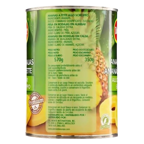 Del Monte Pineapple Slices In Syrup 567g