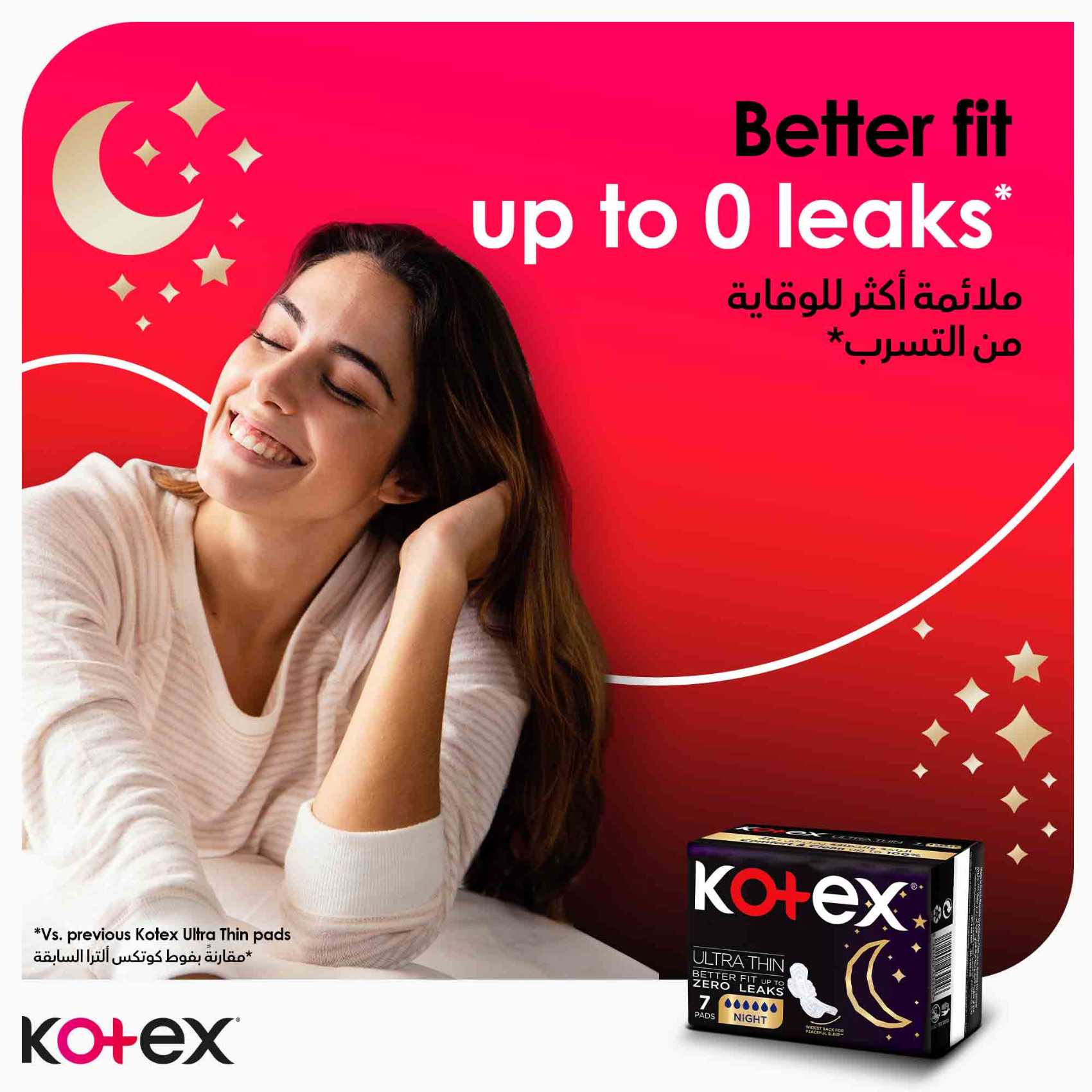 Kotex Ultra Thin Pads Overnight Protection Sanitary Pads with Wings 7 Sanitary Pads