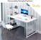Computer Desk with Shelves, 4 Tier Study Table with Bookshelf, Home Office Computer Workstation, Computer Table Gaming Table Office Desk Corner Desk with Shelves, Easy to Assemble (H120A-White)