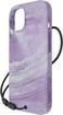 BodyGuardz Carve Marble designed for iPhone 15 compatible with MagSafe case cover with Lanyard - Purple/White