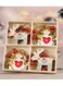 Wooden Christmas Ornaments - Hanging Christmas Tree, Wall, Window and Door Decorations 12 Pendants (Elk and Kid)