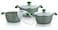 Prestige Essentials Granite Non-Stick 6 Pc Cookware Set &nbsp;  Induction Base   Non Stick Casserole   Granite Casserole   Marble Casserole  PFOA &amp; Lead Free - Green, 20cm, 26cm, 30cm