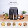 Crownline AF-396 Air Fryer w/Visible Cooking Window, Rapid Hot Air Circulation for Frying, Grilling, Broiling, Roasting, Baking &amp; more, 5.5L/2.4kg Capacity, 80-200℃ Temp Range, 1500W, 30-Min Timer.