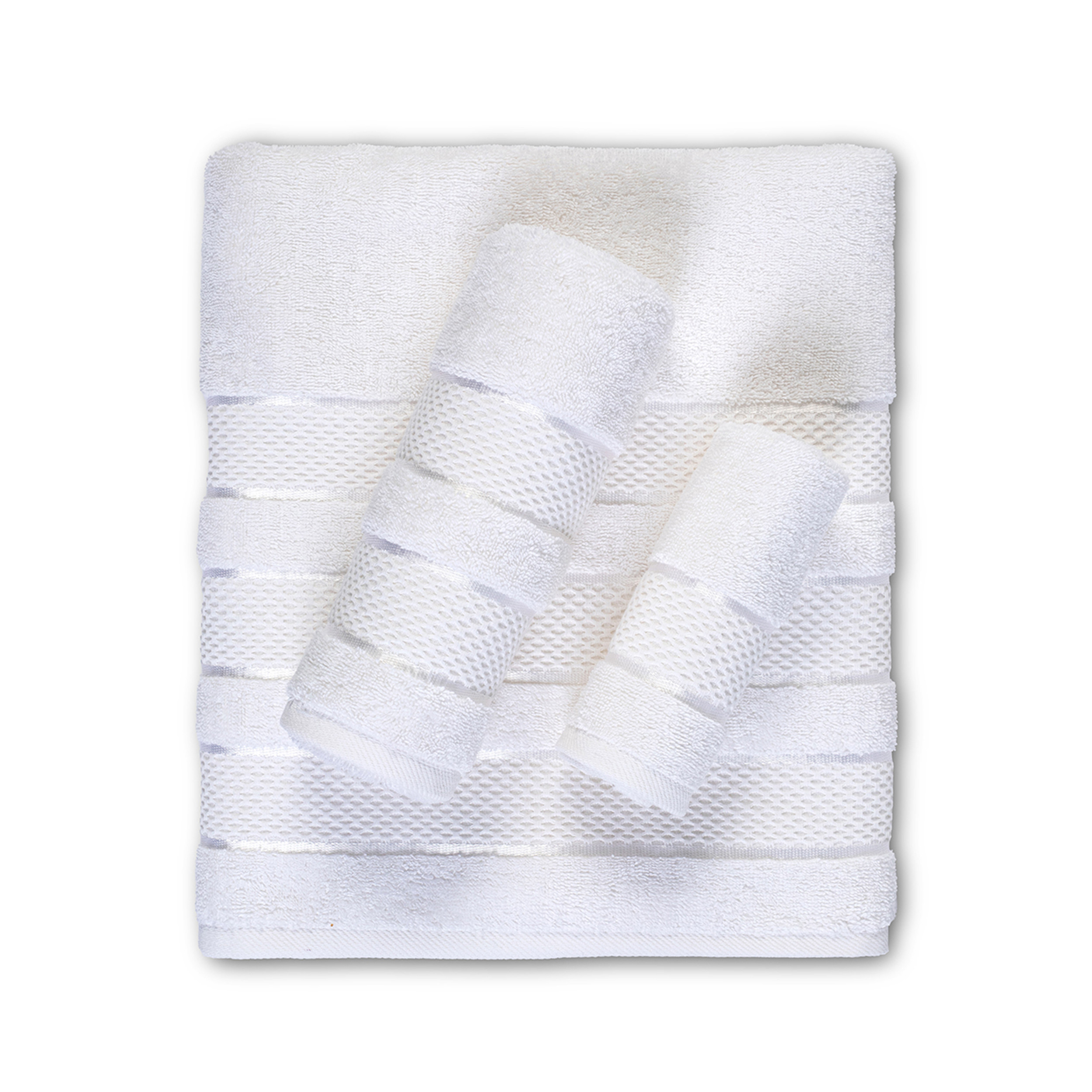 3 Piece Towel Set Super Soft &amp; Absorbent Luxury Hotel Quality 100% Turkish Genuine Cotton, 1 Bath Towel, 1 Hand Towel, 1 Washcloth, - 3 Piece Towels Bright White