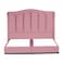 In House Shumt Velvet Bed Frame - King - 200x180 cm - Light Pink