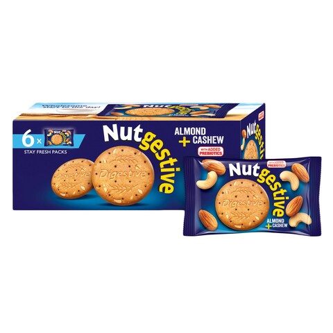 Nabil Biscuits Nutgestive Almond And Cashew 40g x 6 Pieces