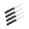 Farberware 4-Piece Full-Tang Triple Rivet 'Never Needs Sharpening' Stainless Steel Steak Knife Set, Black